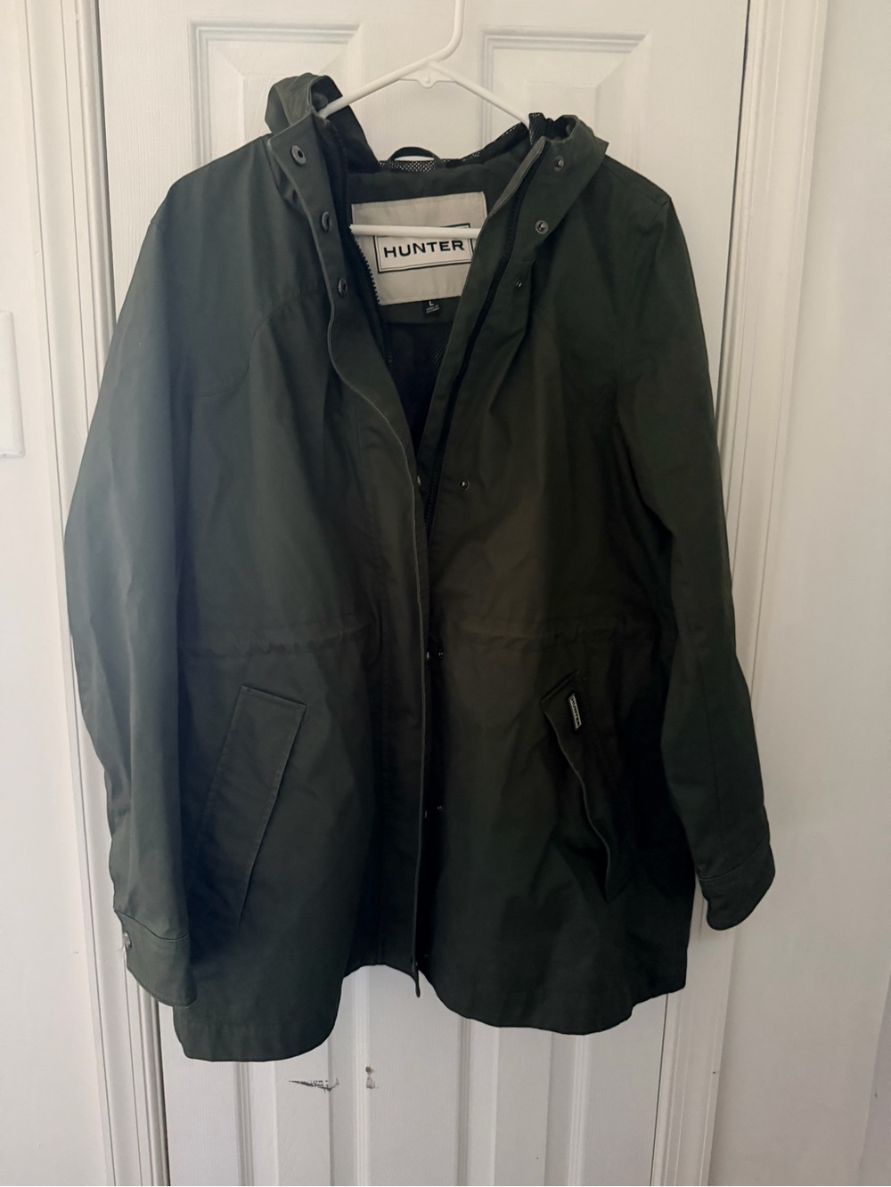 Hunter Women's Olive Hooded Raincoat